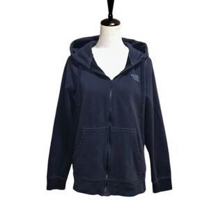 The North Face zip up hoodie. Size: large, color: navy.